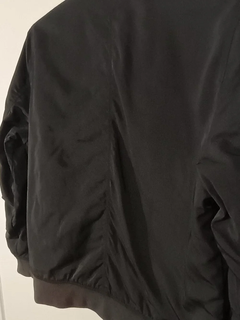 Abercrombie & Fitch Men’s M Black MA-1 Bomber Flight Jacket Utility Zip Pocket